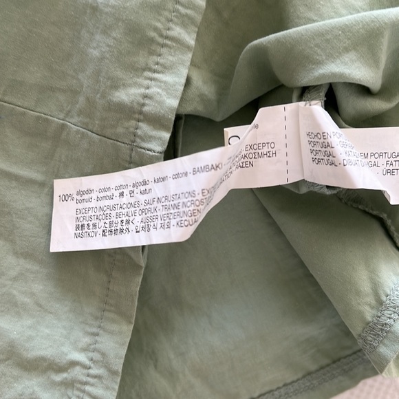 Zara Green Cotton Crop Top Blouse - Picture 9 of 10